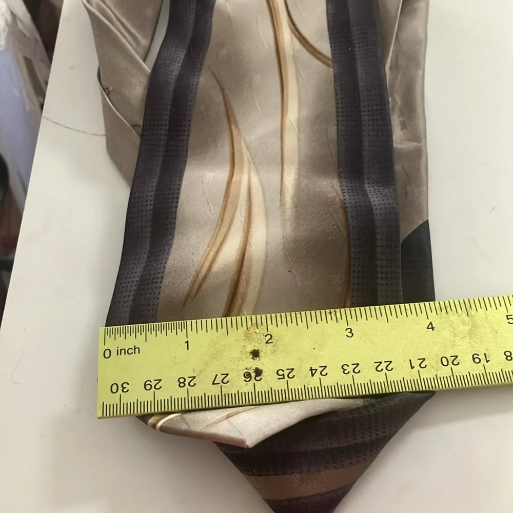 FINAL MARKDOWN Elegant Gray and Black Pierre Cardin silk Tie with Gold Accents